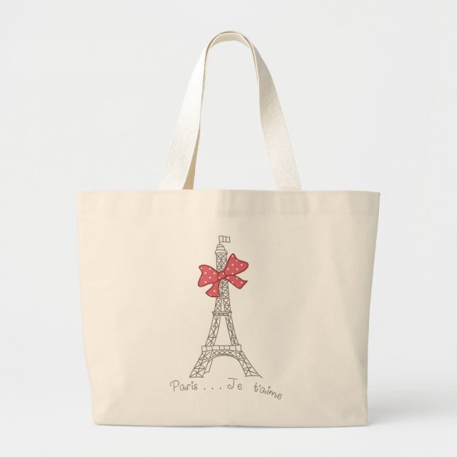 Bolso De Tela Gigante París... Je t'aime (Frente)