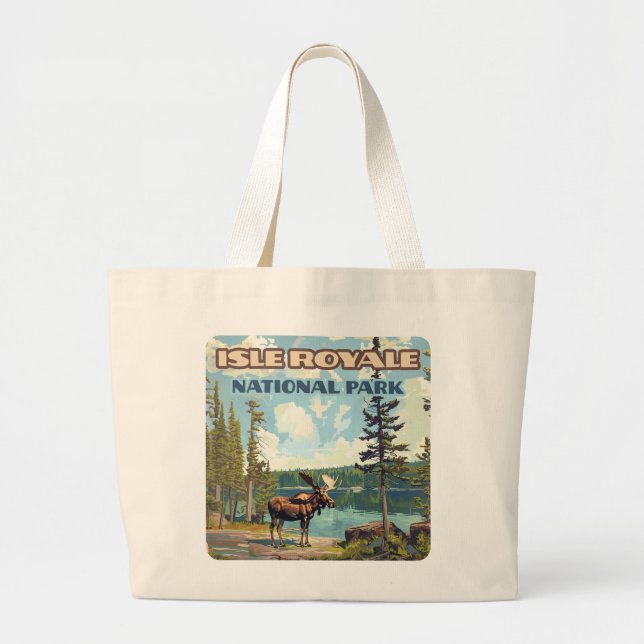 Bolso De Tela Gigante Parque nacional Isle Royale Lago Michigan (Frente)