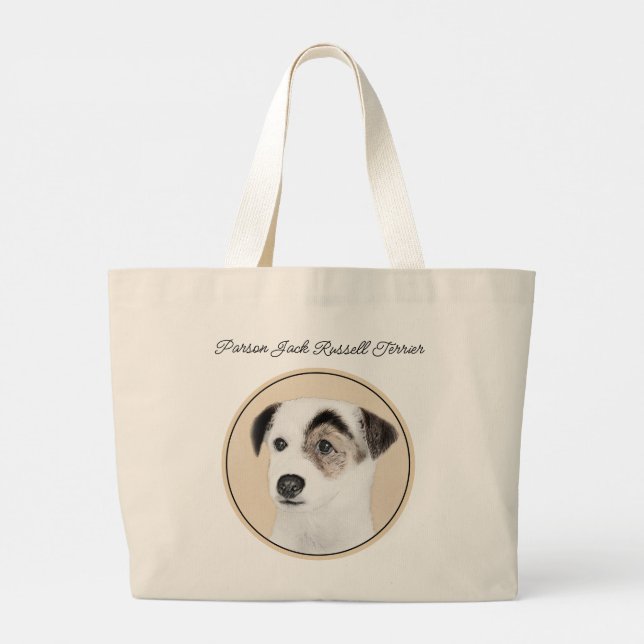 Bolso De Tela Gigante Parson Jack Russell Terrier Pintura Mascota Perro  (Reverso)