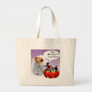 Bolso De Tela Gigante Parson Russell Terrier Halloween Candy