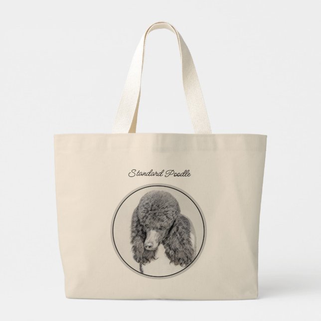 Bolso De Tela Gigante Parti de pintura de caniche estándar Arte de perro (Reverso)