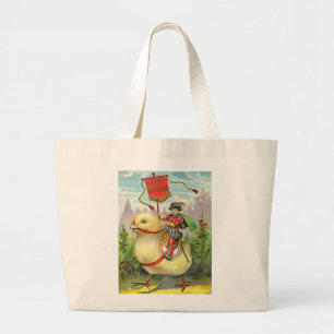 Bolso De Tela Gigante Pascua Vintage montando una chica gigante, ZSSG