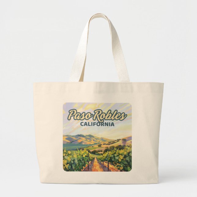 Bolso De Tela Gigante Paso Robles California Vineyard Costa Central (Frente)