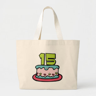 Bolso De Tela Gigante Pastel de cumpleaños de 15 años