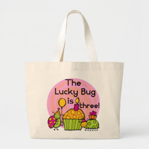 Bolso De Tela Gigante Pastel de torta de bug con suerte camisetas de cum