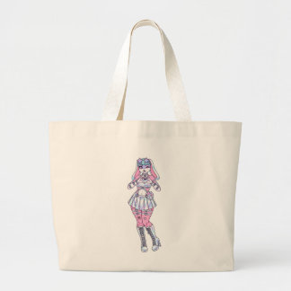 Bolso De Tela Gigante Pastel Kawaii Bunny Chica Furry Tote Bag