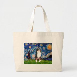 Bolso De Tela Gigante Pastor Australiano (Tri2) - Noche estrellada