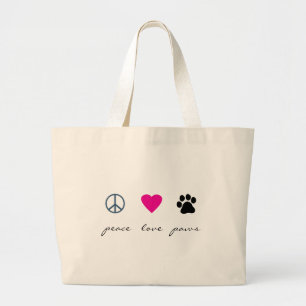 Bolso De Tela Gigante Patas del amor de la paz