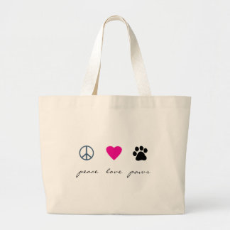 Bolso De Tela Gigante Patas del amor de la paz