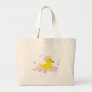 Bolso De Tela Gigante Pato en burbujas rosadas