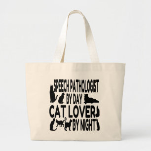 Bolso De Tela Gigante Patólogo del discurso del Gato Lover