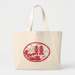 Bolso De Tela Gigante Patos dobles del árbol de la felicidad