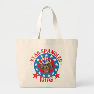Bolso De Tela Gigante Patriotic Dachshund