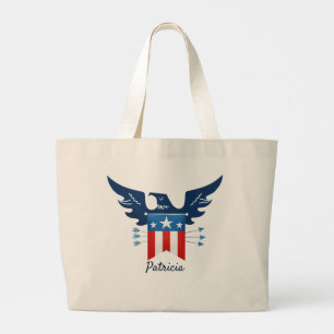 Bolso De Tela Gigante Patriótico de la Bandera y el Águila Americana