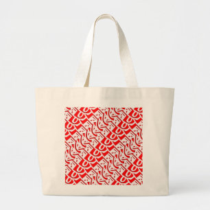 Bolso De Tela Gigante Patrón abstracto árabe inspirado en Kufic rojo
