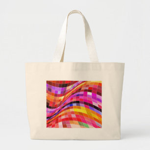 Bolso De Tela Gigante Patrón cuadrado psicodélico