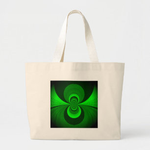 Bolso De Tela Gigante Patrón de caleidoscopio groovy verde brillante abs