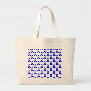 Bolso De Tela Gigante Patrón de cinta azul