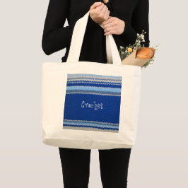 Bolso De Tela Gigante Patrón de crochet - Bandas azules