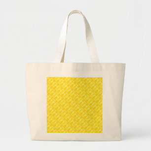 Bolso De Tela Gigante Patrón de cromo amarillo divertido