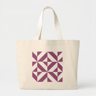 Bolso De Tela Gigante Patrón de cubo geométrico de decúbito de uva cálid