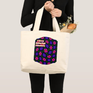 Bolso De Tela Gigante Patrón de flores rosas adorables