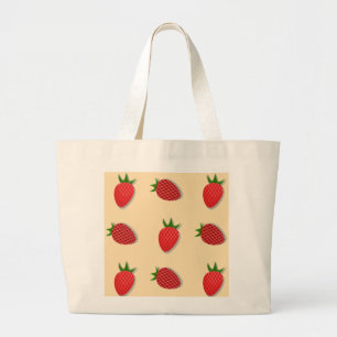 Bolso De Tela Gigante Patrón de fresa para buenas vibraciones en verano