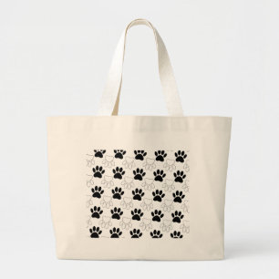 Bolso De Tela Gigante Patrón De Impresión De Papas De Perro Negro Y Blan