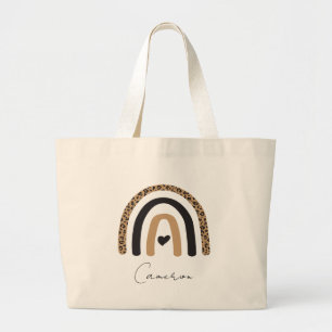 Bolso De Tela Gigante Patrón de leopardo arco iris