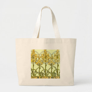 Bolso De Tela Gigante Patrón de lirio Art Nouveau de Alphonse Mucha vint