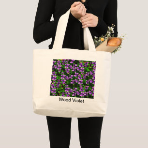 Bolso De Tela Gigante Patrón de Mosaico Violento de Madera de Flor del E