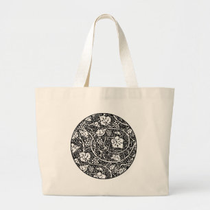 Bolso De Tela Gigante Patrón de vid de uva negra y blanca de William Mor