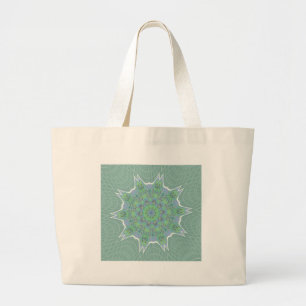Bolso De Tela Gigante Patrón floral verde fresco