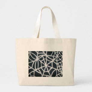 Bolso De Tela Gigante Patrón geométrico de la web de araña blanca y negr
