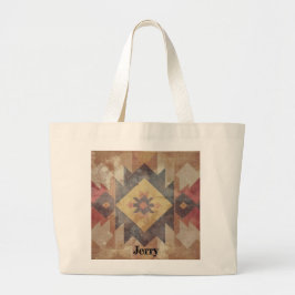 Bolso De Tela Gigante Patrón Nativo Americano | Textura Tribal de Tonos 