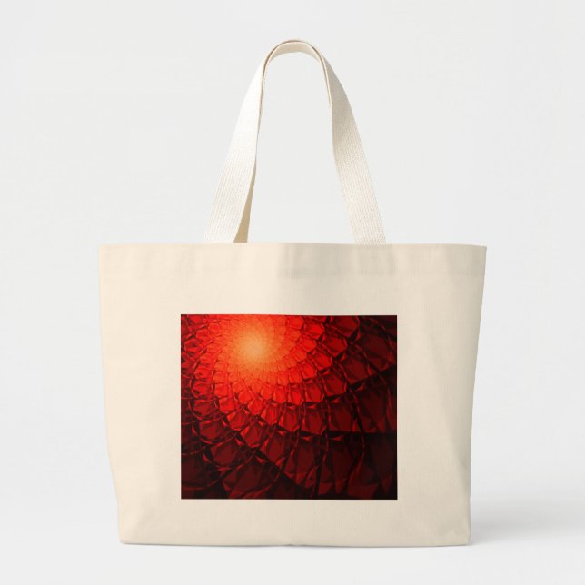 Bolso De Tela Gigante Patrón rojo fractal (Frente)