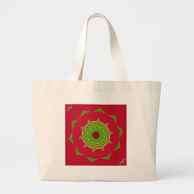 Bolso De Tela Gigante patrón tribal étnico africano rojo (Frente)