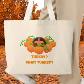 Bolso De Tela Gigante Pavo de Acción de Gracias Divertido