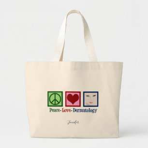 Bolso De Tela Gigante Paz, amor, dermatología