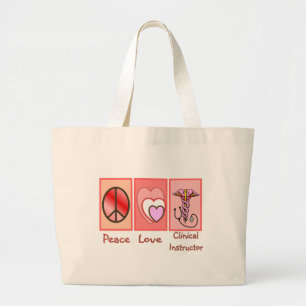 Bolso De Tela Gigante Paz, amor, regalos clínicos del instructor