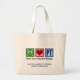 Bolso De Tela Gigante Paz Amor Terapia Física Personalizado PT Office