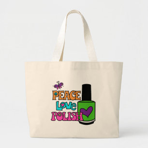 Bolso De Tela Gigante Paz, amor, y polaco