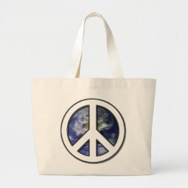 Bolso De Tela Gigante Paz blanca Sign7 de la tierra