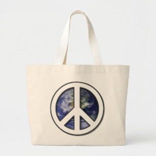 Bolso De Tela Gigante Paz blanca Sign7 de la tierra