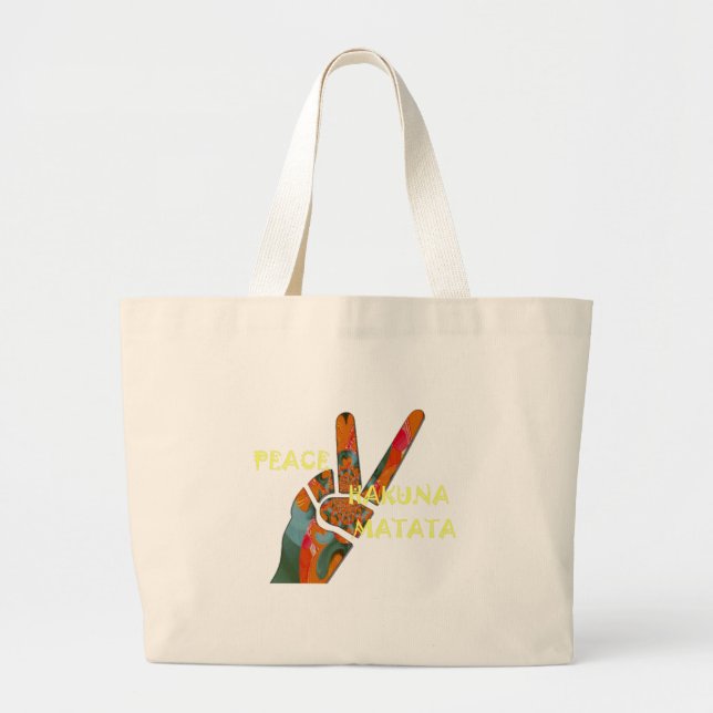 Bolso De Tela Gigante Paz de Hakuna Matata (Frente)