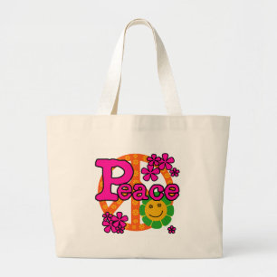Bolso De Tela Gigante paz del estilo 60s