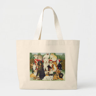 Bolso De Tela Gigante Paz del navidad