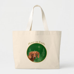 Bolso De Tela Gigante Paz en la Tierra Dachshund
