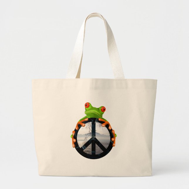 Bolso De Tela Gigante paz frog1 (Frente)