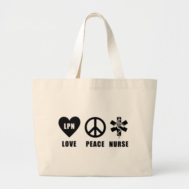 Bolso De Tela Gigante Paz LPN del amor (Frente)